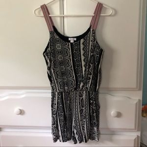 black and white romper